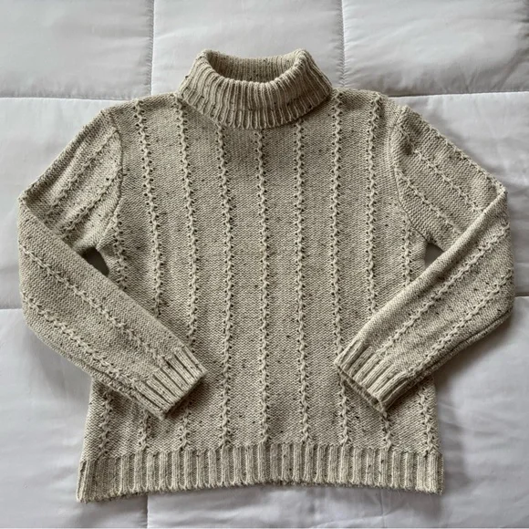 Dressbarn Textured Cream Turtleneck Sweater - Picture 2 of 5